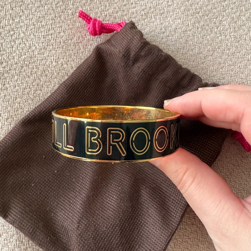 Kate Spade No Sleep Till Brooklyn Black and Gold Bangle